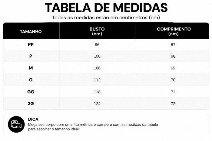Guia de Tamanhos