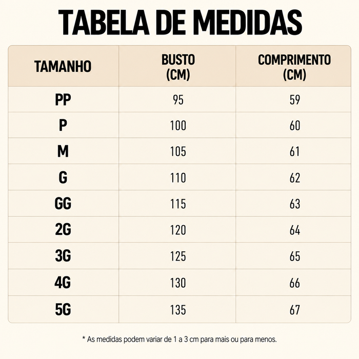 Guia de Tamanhos