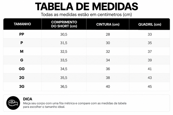 Guia de Tamanhos