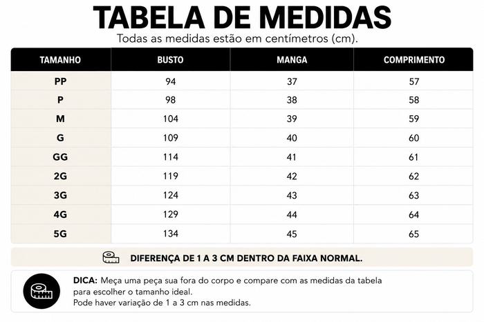 Guia de Tamanhos