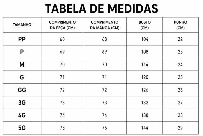 Guia de Tamanhos