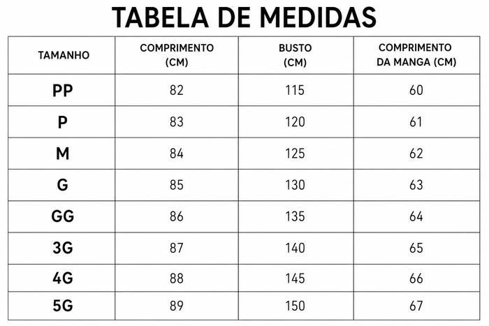 Guia de Tamanhos