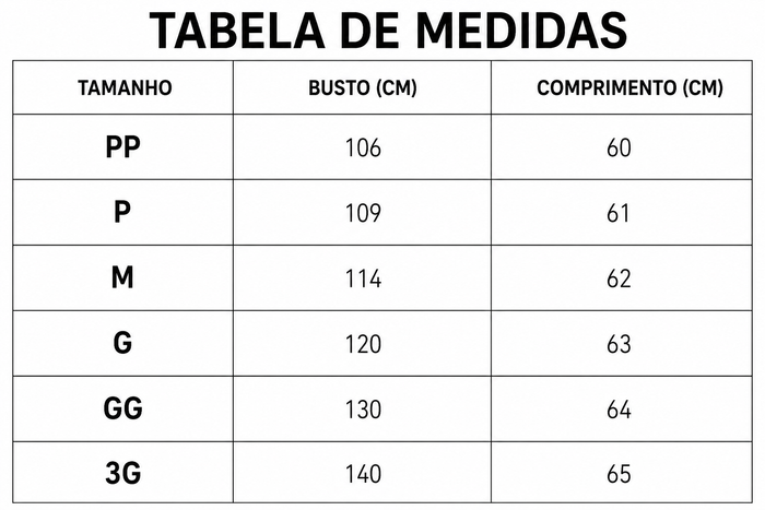 Guia de Tamanhos