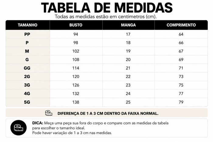 Guia de Tamanhos
