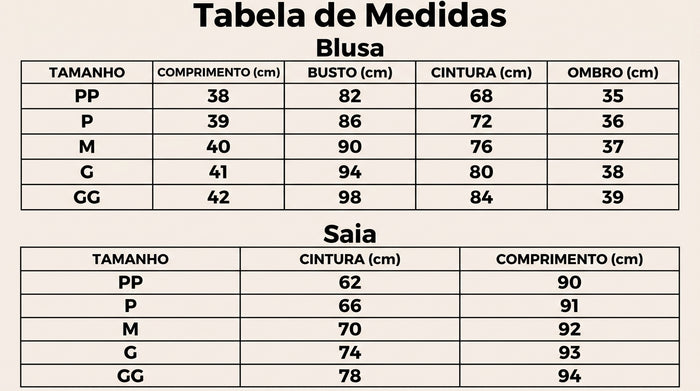 Guia de Tamanhos