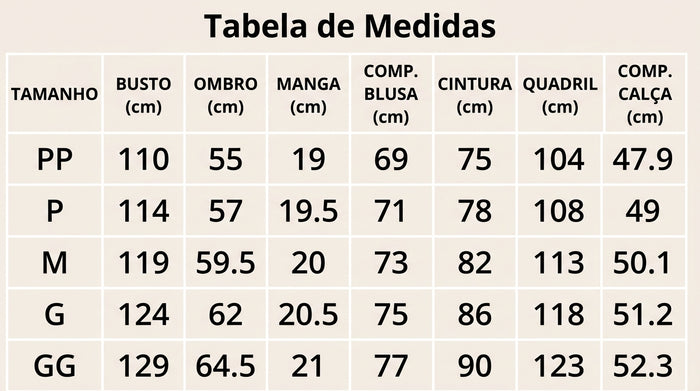Guia de Tamanhos