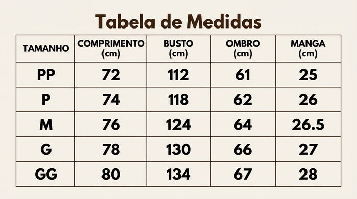 Guia de Tamanhos