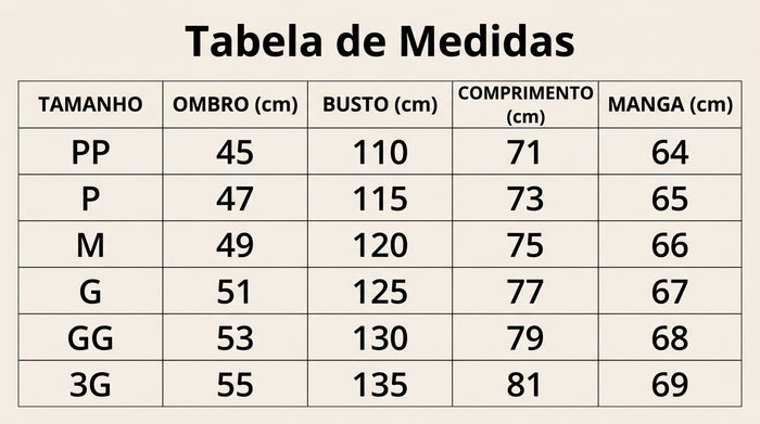 Guia de Tamanhos