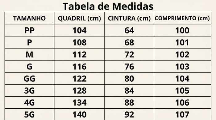 Guia de Tamanhos