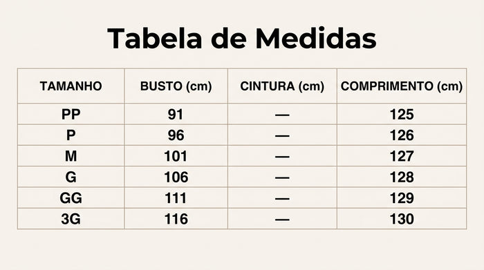 Guia de Tamanhos