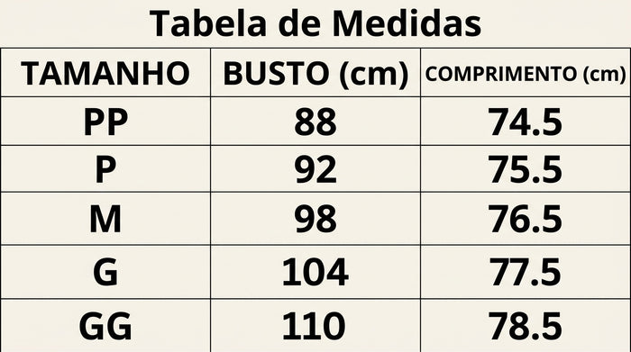 Guia de Tamanhos