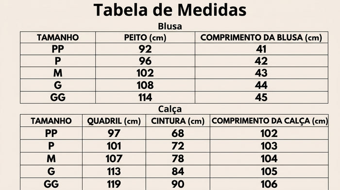 Guia de Tamanhos