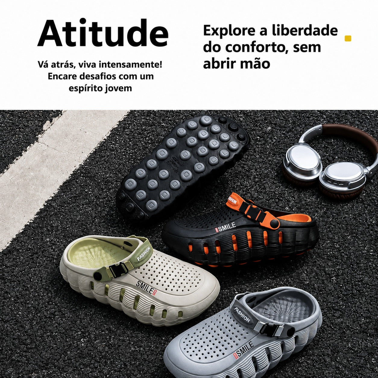 Clog Orven™ com Solado Massageador e Plataforma de 5cm com Retorno de Impacto