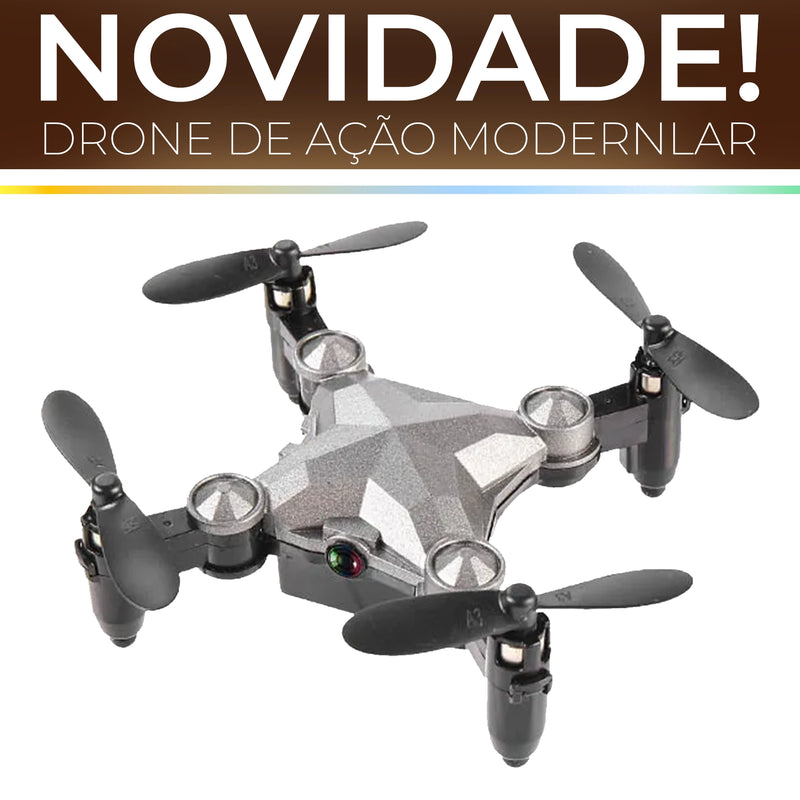 Mini Drone Modern Lar™ com Câmera HD e Controle Inteligente / Perfeito para Iniciantes e Profissionais!