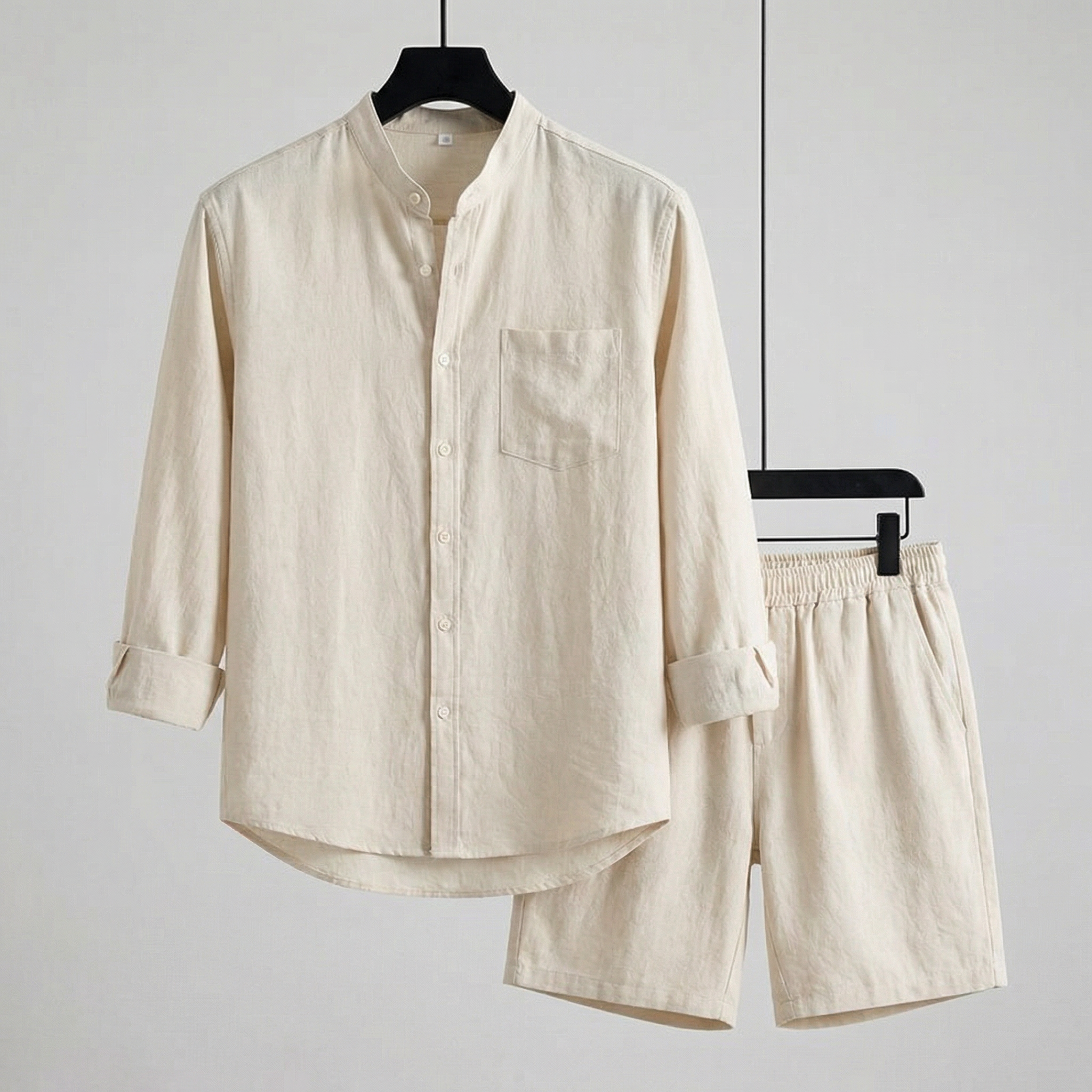 Conjunto Mediterrâneo Elite™ em Linho de Algodão e Visual Minimalista