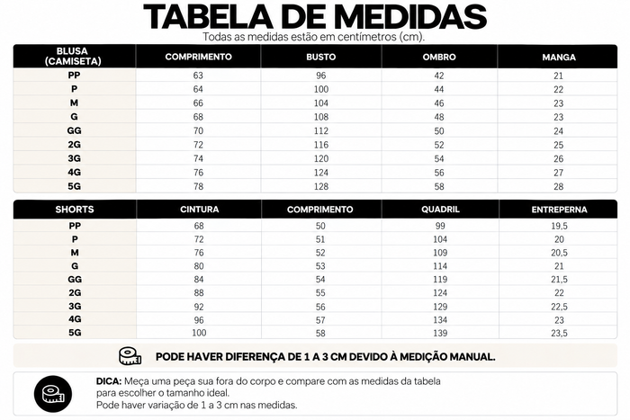 Guia de Tamanhos