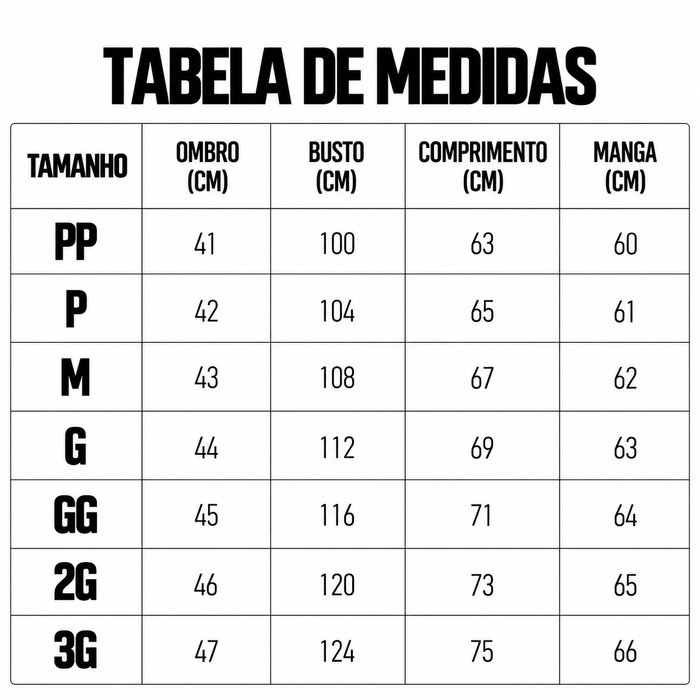 Guia de Tamanhos