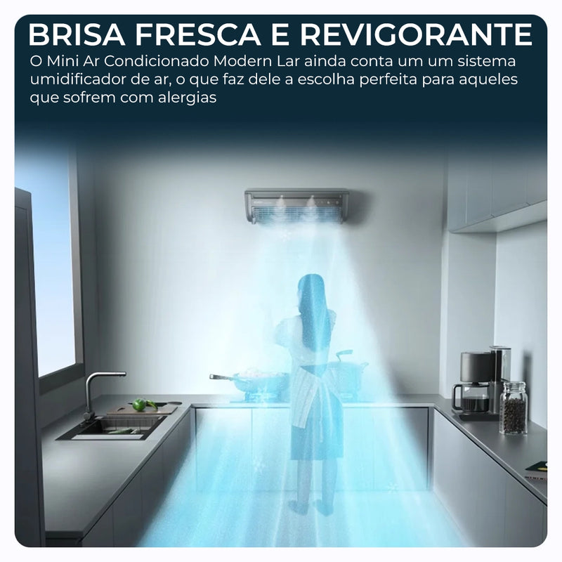 Mini Ar Condicionado Modern Lar™ Instalação Sem Furos / Diga Adeus ao Calor Intenso e Desfrute de Ar Gelado Instantâneo com Economia de Energia!