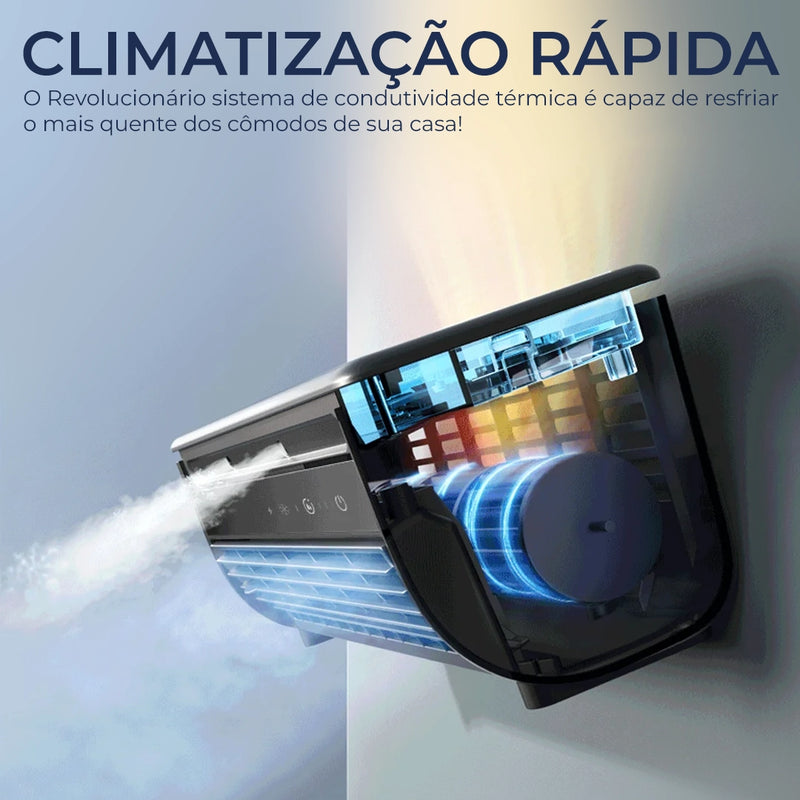 Mini Ar Condicionado Modern Lar™ Instalação Sem Furos / Diga Adeus ao Calor Intenso e Desfrute de Ar Gelado Instantâneo com Economia de Energia!