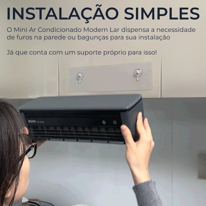 Mini Ar Condicionado Modern Lar™ Instalação Sem Furos / Diga Adeus ao Calor Intenso e Desfrute de Ar Gelado Instantâneo com Economia de Energia!