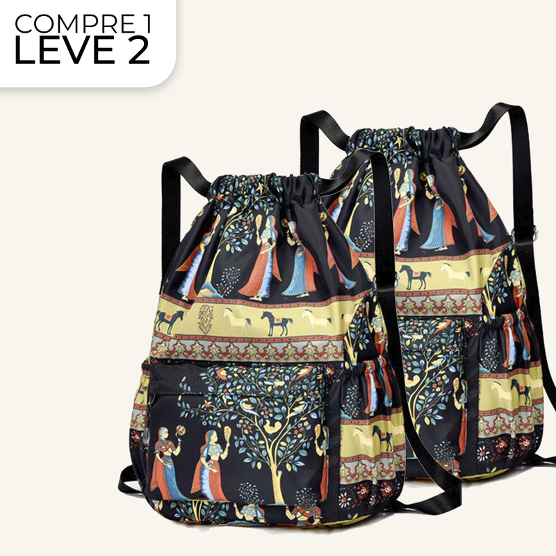 (COMPRE 1 E LEVE 2) Bolsa Feminina Dobrável Caminho das Índias™ / Elegância Prática e Impermeável para Seu Dia a Dia!