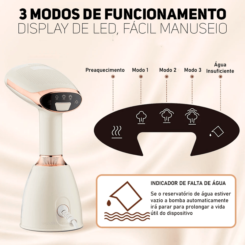 Ferro Vaporizador de Roupas Modern Lar™ / Elimine Vincos e Roupas Amassadas para uma Aparência Sempre Impecável! - ModernLar