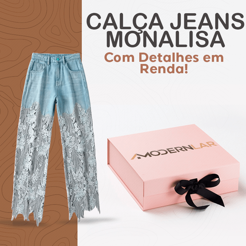 Calça Jeans Monalisa™ Com Detalhes em Renda / A Mais Soltinha e Fresca do Guarda-roupa! - ModernLar