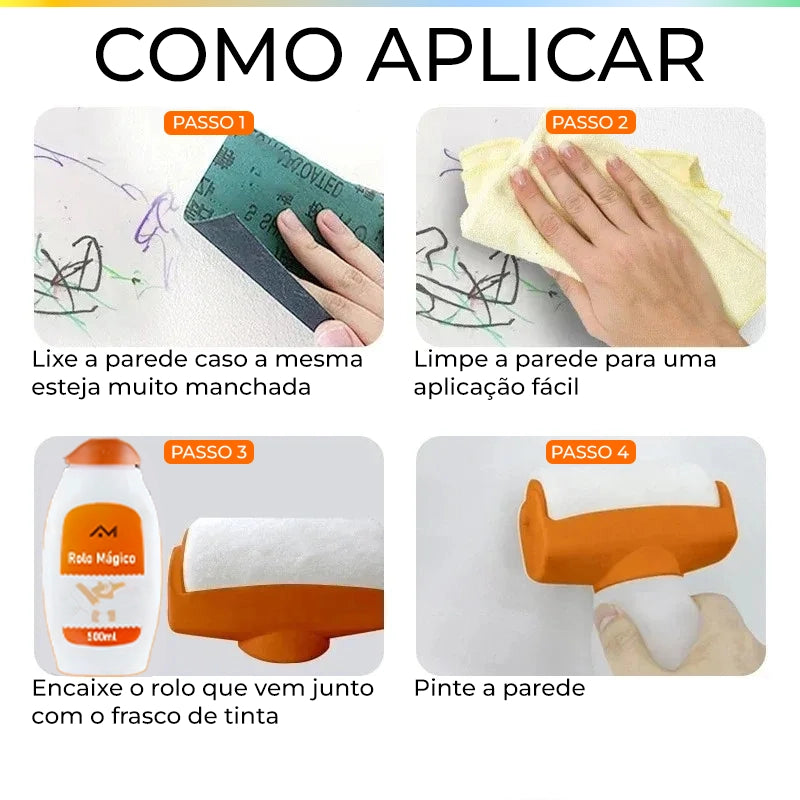 Rolo de Pintura Mágico Modern Lar™ / Transforme Suas Paredes com Cobertura Perfeita e Sem Sujeira!