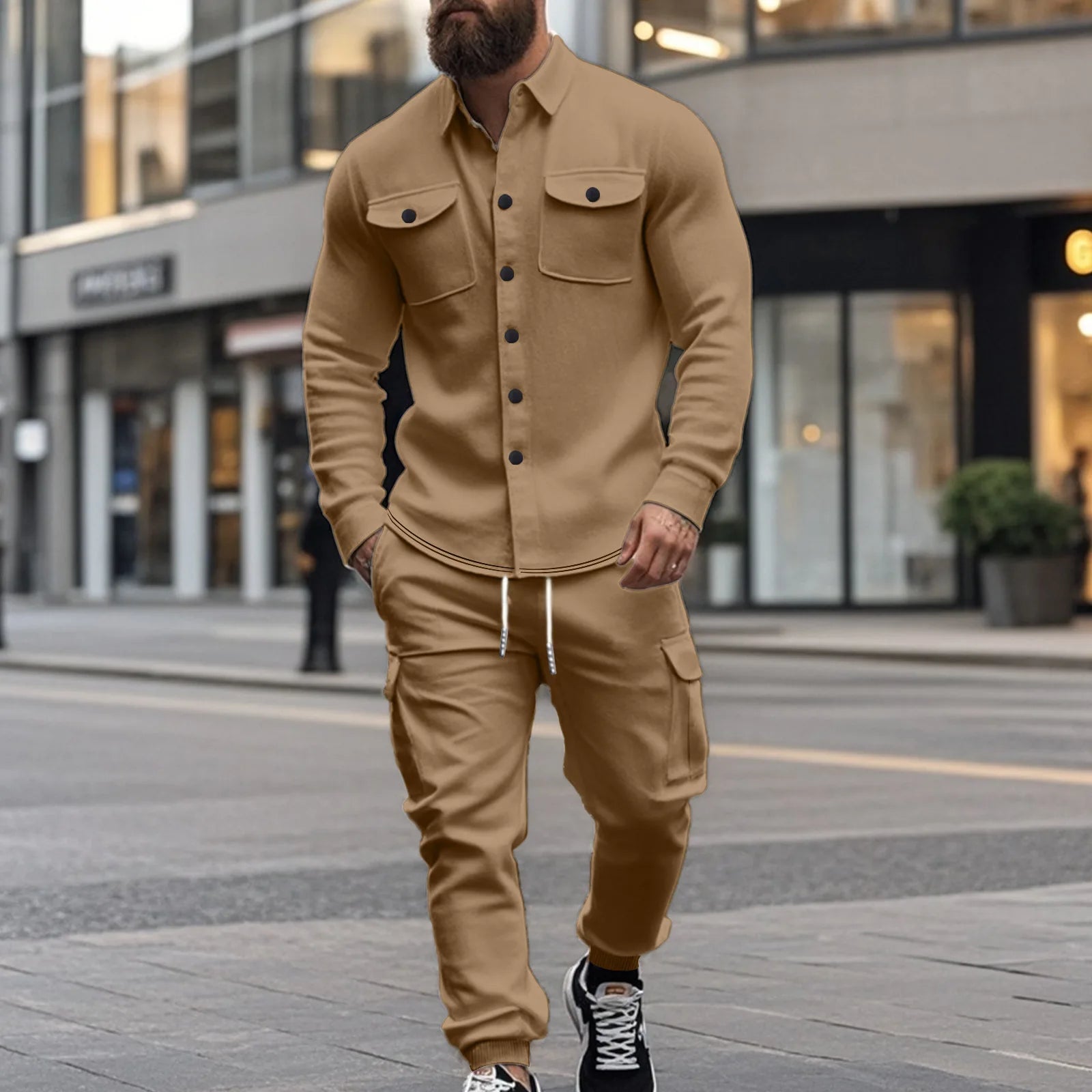 Conjunto Brener™ em Moletom com Camisa de Manga Longa e Calça Cargo