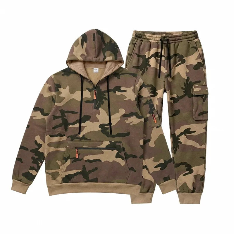 Conjunto Camuflado Salerno™ com Blusa de Capuz e Calça Cargo