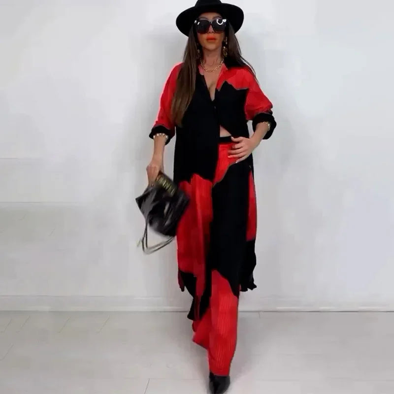Conjunto Rafaela™ com Estampa Moderna / Liberdade e Elegância com Um Toque de Arte!