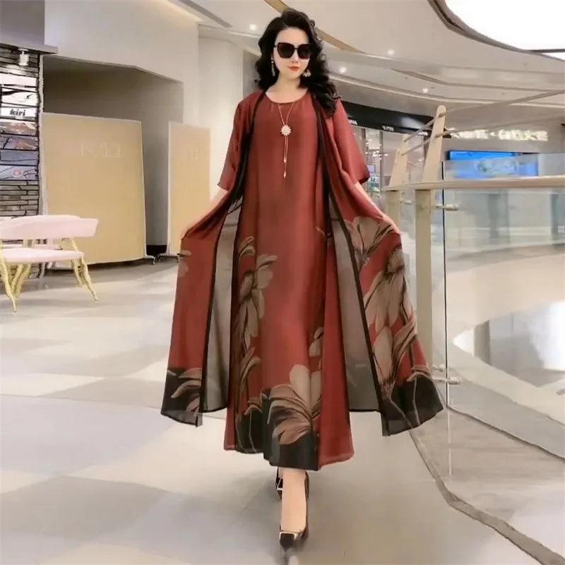 Conjunto de Vestido e Sobretudo Florenza™ / Elegância Descomplicada e Versátil para Todas as Estações! - ModernLar