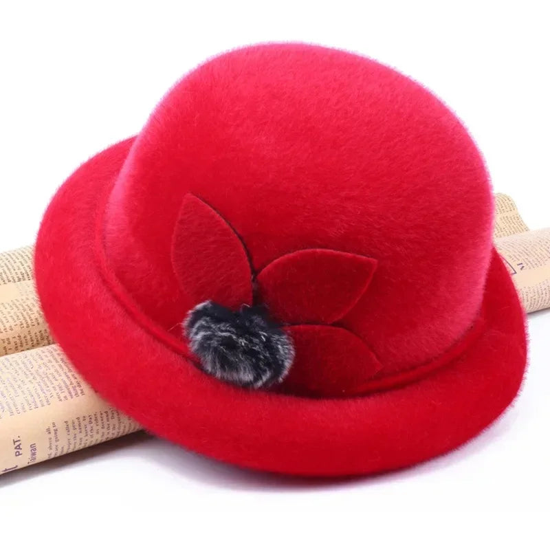 [COMPRE 1 E LEVE 3] Chapéu Clémence™ Em Pele de Raposa Sintética e Silhueta Clássica / Um Toque Retrô que Celebra a Feminilidade Atemporal