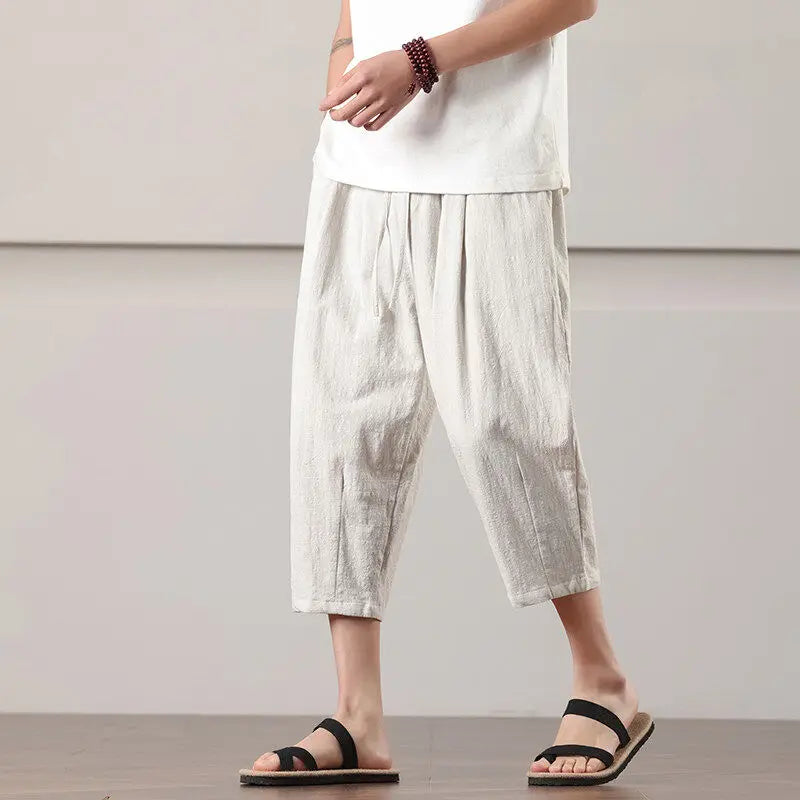 Calça Torino™ em Linho de Algodão Leve / O Toque Sofisticado da Moda Europeia que Inspira o Verão Brasileiro!