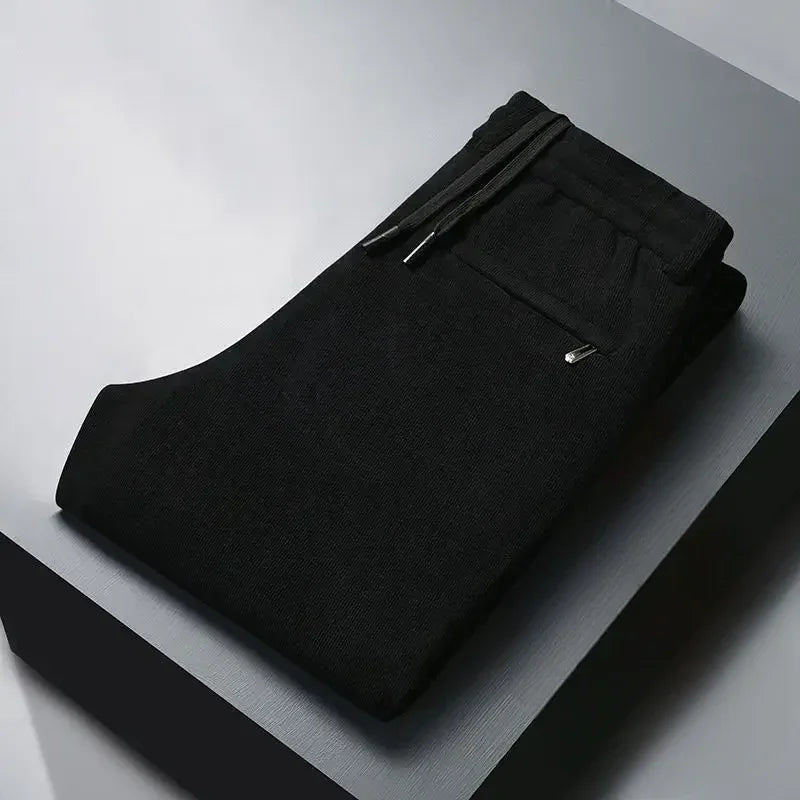 Calça Winston™ em Veludo Cotelê com Cintura Elástica / Um Esporte Fino Versátil com Conforto Térmico e Liberdade!