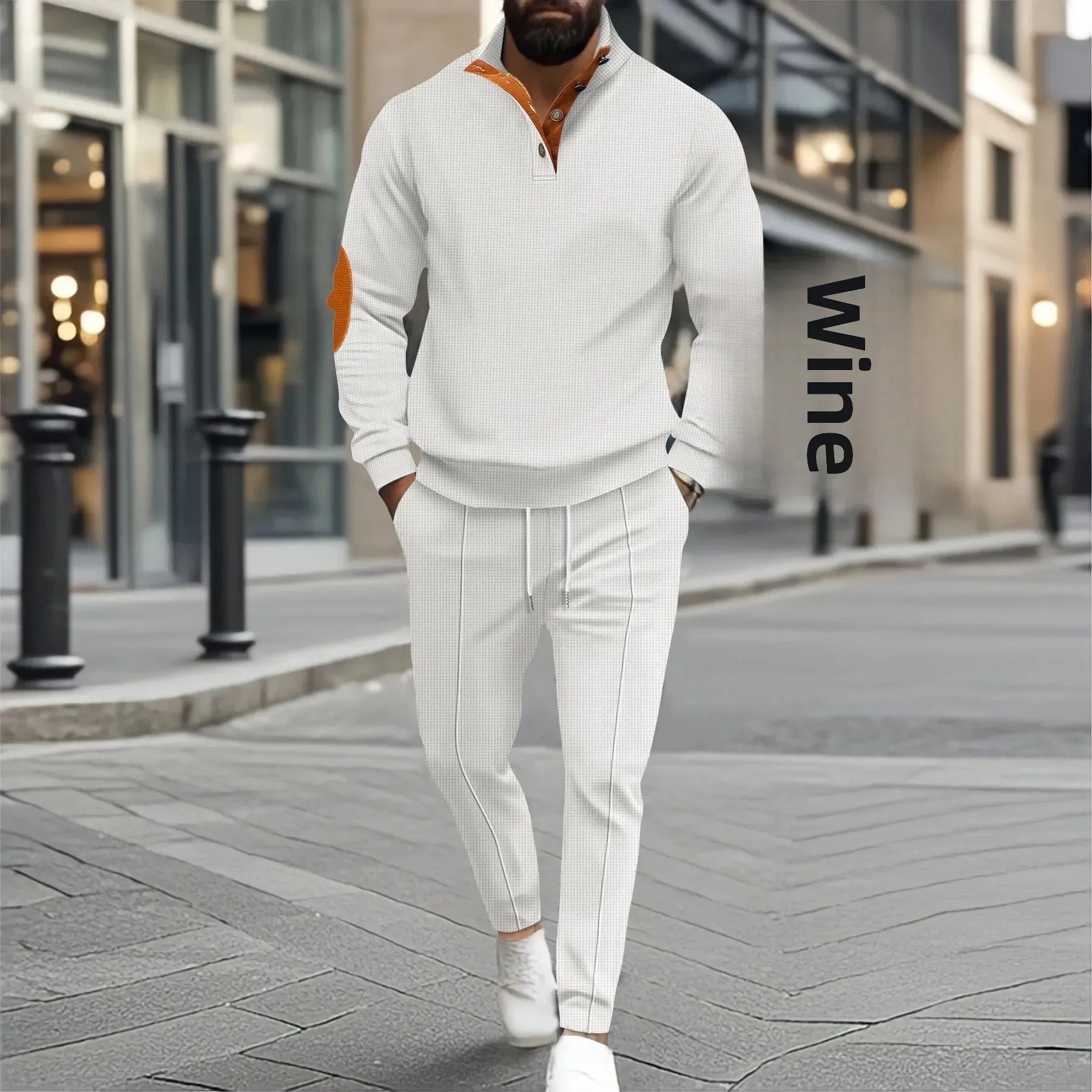 Conjunto OldTown™ com Pegada Retrô e Malha Texturizada / Elegância Clássica Para Homens que Sabem Se Vestir com Classe!