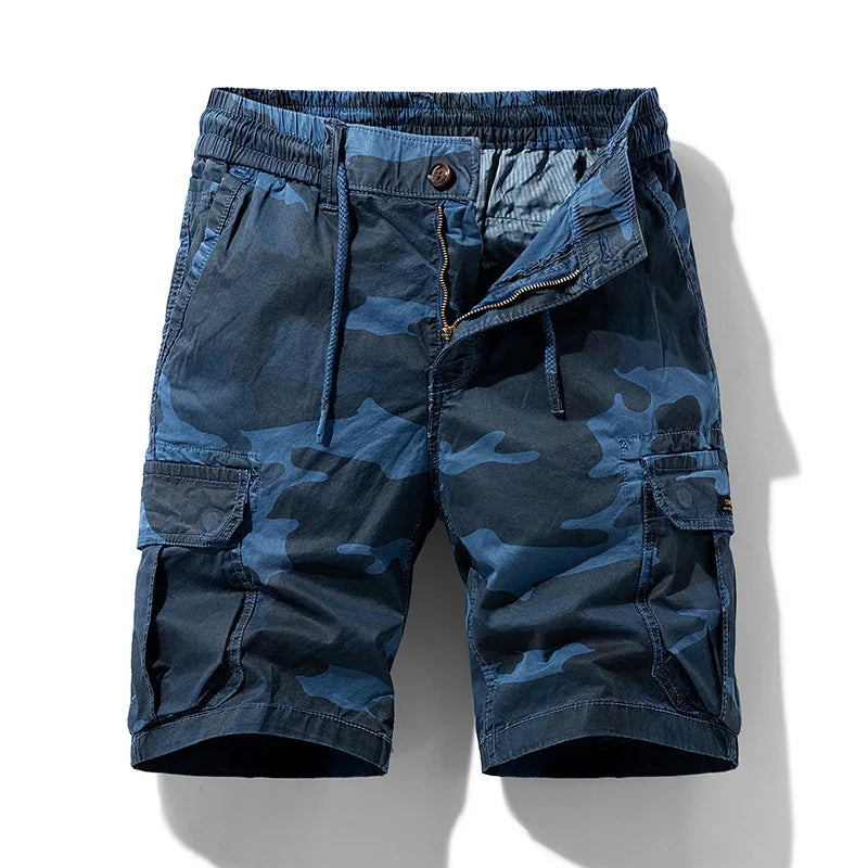 Bermuda Bravik™ com Estampa Camuflada, Cós Ajustável e Bolsos Cargo.