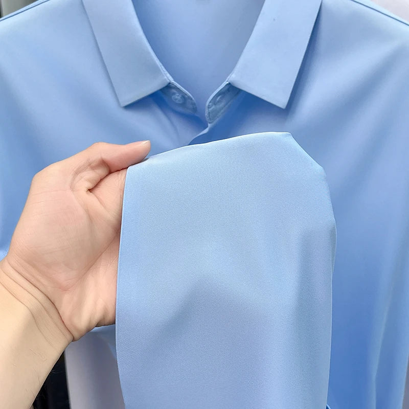 Camisa Calvero™ com Tecido Flexível de Toque Fresco, Gola Clássica e Botões Frontais