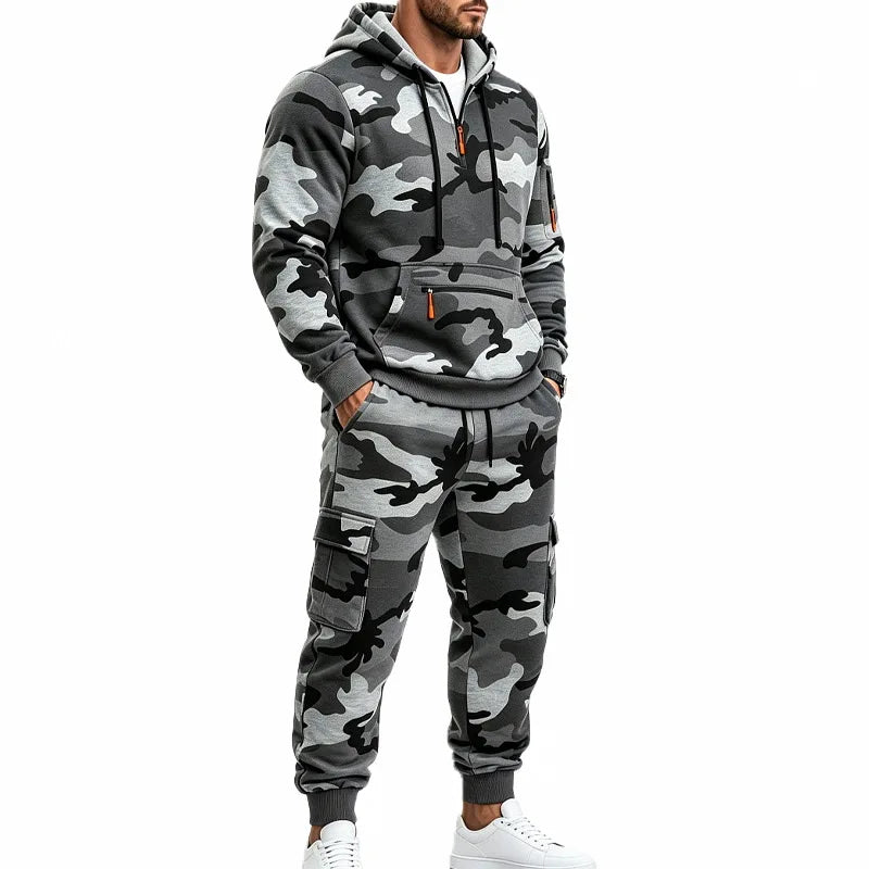 Conjunto Camuflado Salerno™ com Blusa de Capuz e Calça Cargo