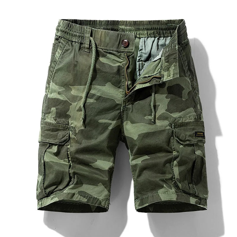 Bermuda Bravik™ com Estampa Camuflada, Cós Ajustável e Bolsos Cargo.