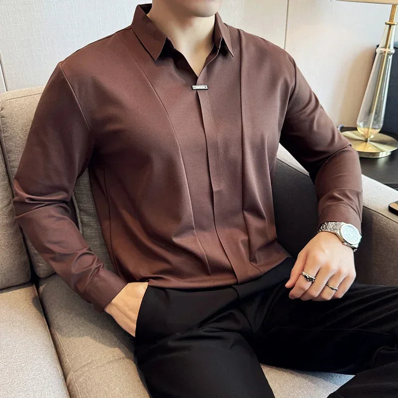 Camisa Anthony™ com Acabamento Minimalista e Corte Italiano / A Peça-Chave que Une Conforto e Postura Refinada!