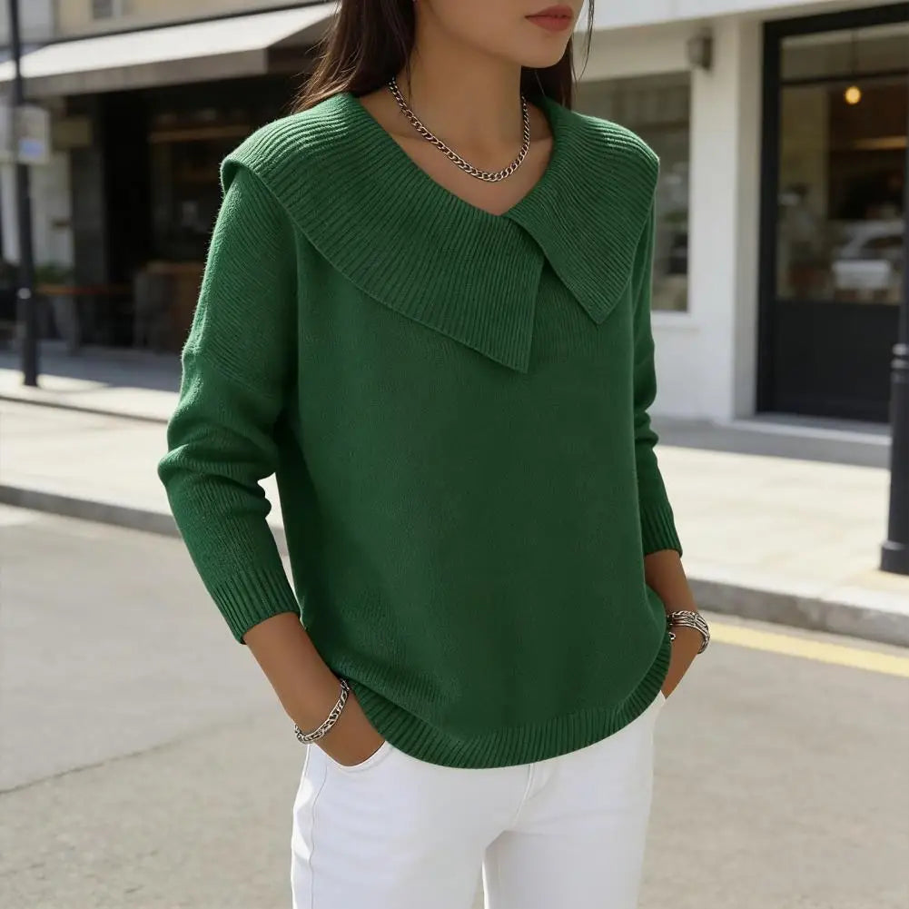 Blusa Noelle™ em Tricô Texturizado com Gola Estilizada