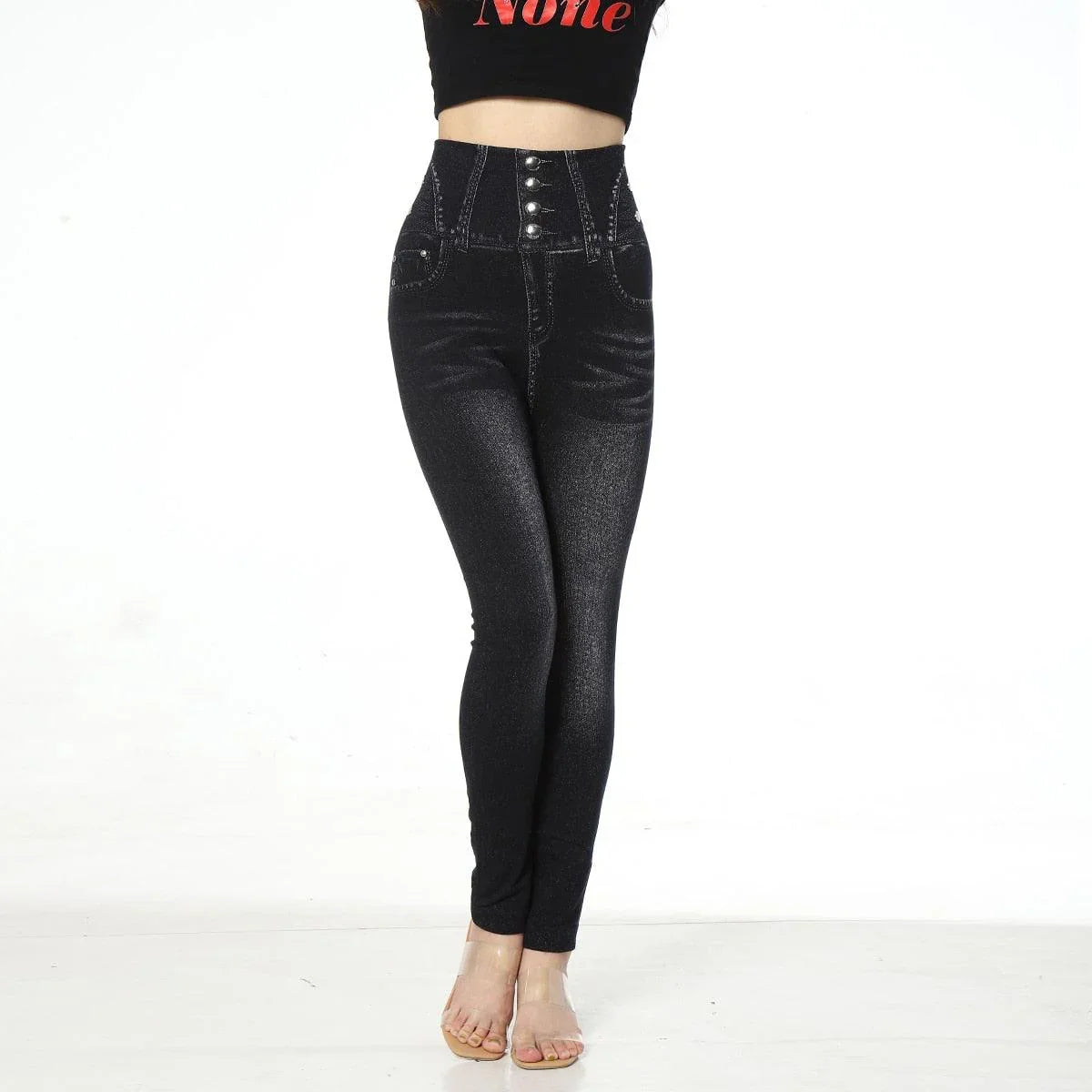 Calça Jeans de Lycra La Belle / A Única com Cintura Alta e Efeito Modelador para uma Elegância Incomparável! - ModernLar