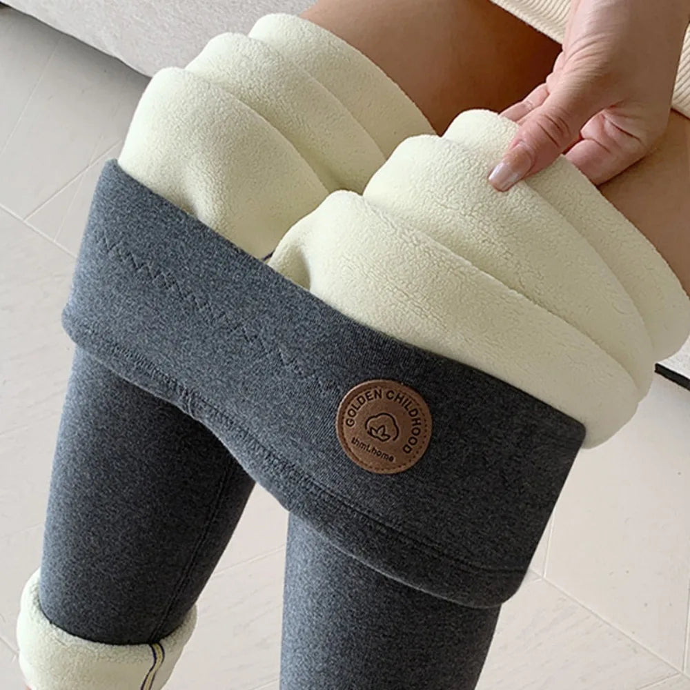 Calça Legging Térmica Frozen™ com Forro Peluciado de Algodão e Cintura Alta / Conforto Extremo e Estilo para Enfrentar o Frio com Leveza!