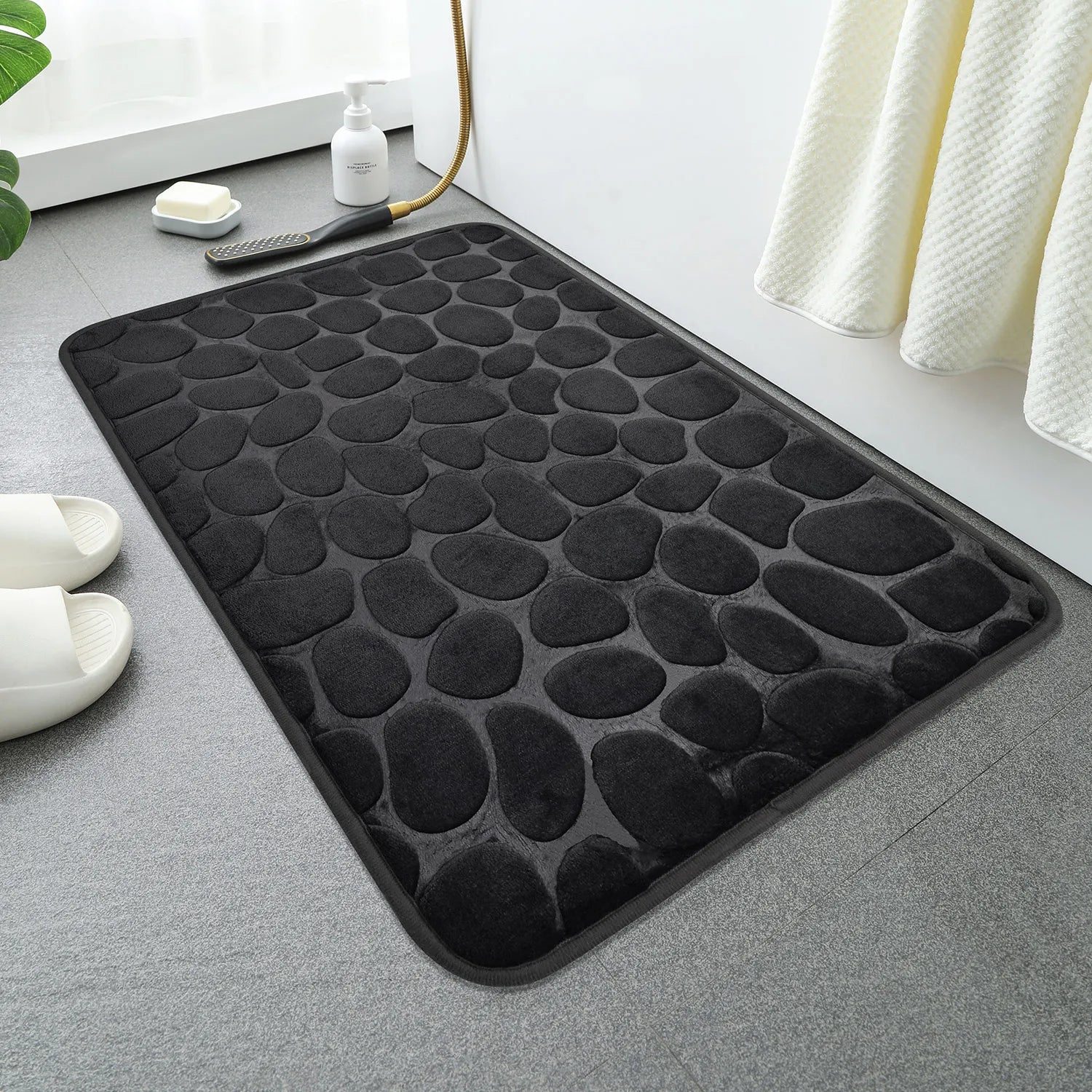 Tapete Antiderrapante PedraLux™ com Design de Pedras / Conforto, Elegância e Funcionalidade para Seu Ambiente!