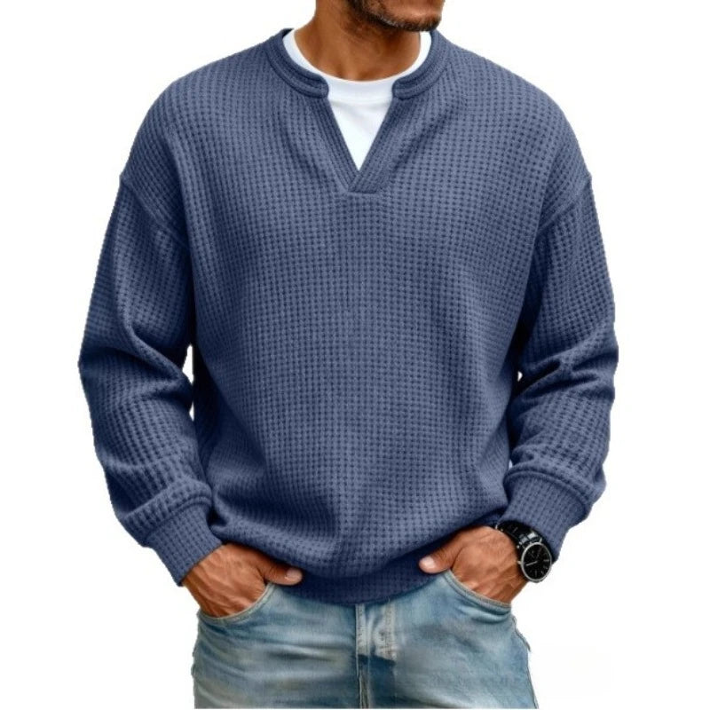 Suéter Caspian™ com Tecido Texturizado em Relevo e Gola Estruturada / Presença Masculina Sem Deixar o Visual Pesado