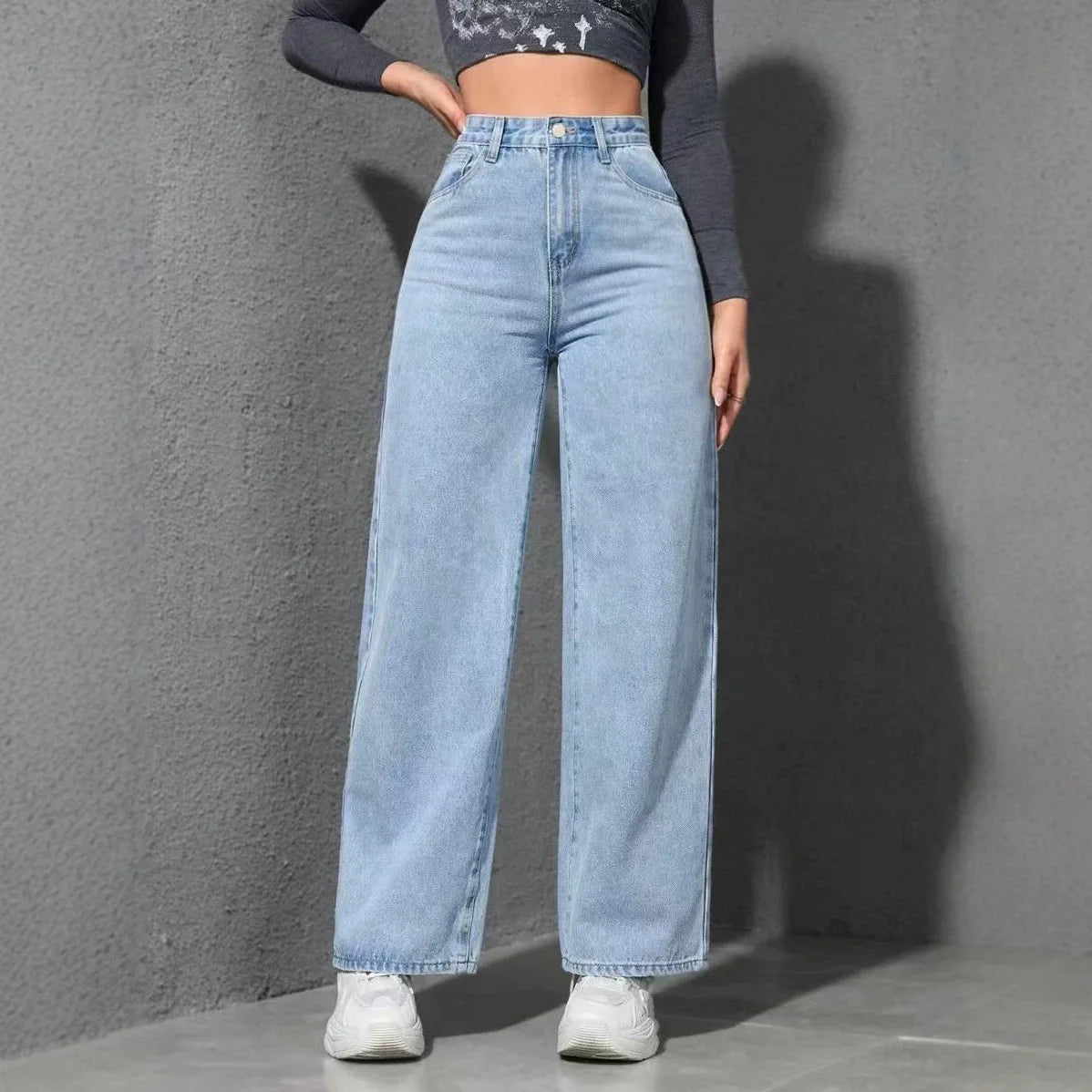 Calça Jeans Vienna™ com Cintura Alta, Caimento Reto e Modelagem Ampla