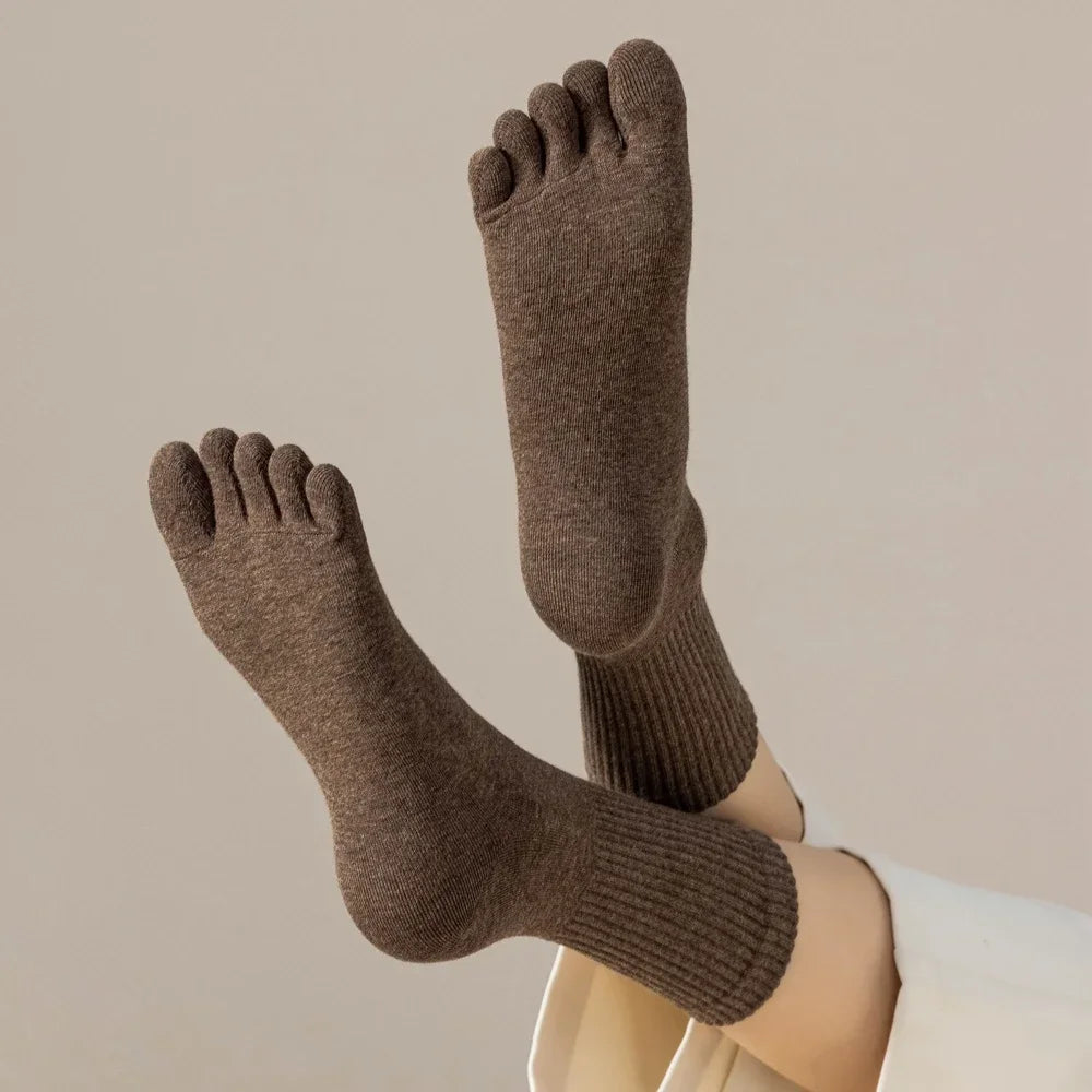 Meias ComfortToe™ com Dedos Separados e Forro Quentinho  / Para Quem Quer Pés Quentes e Bem Protegidos!