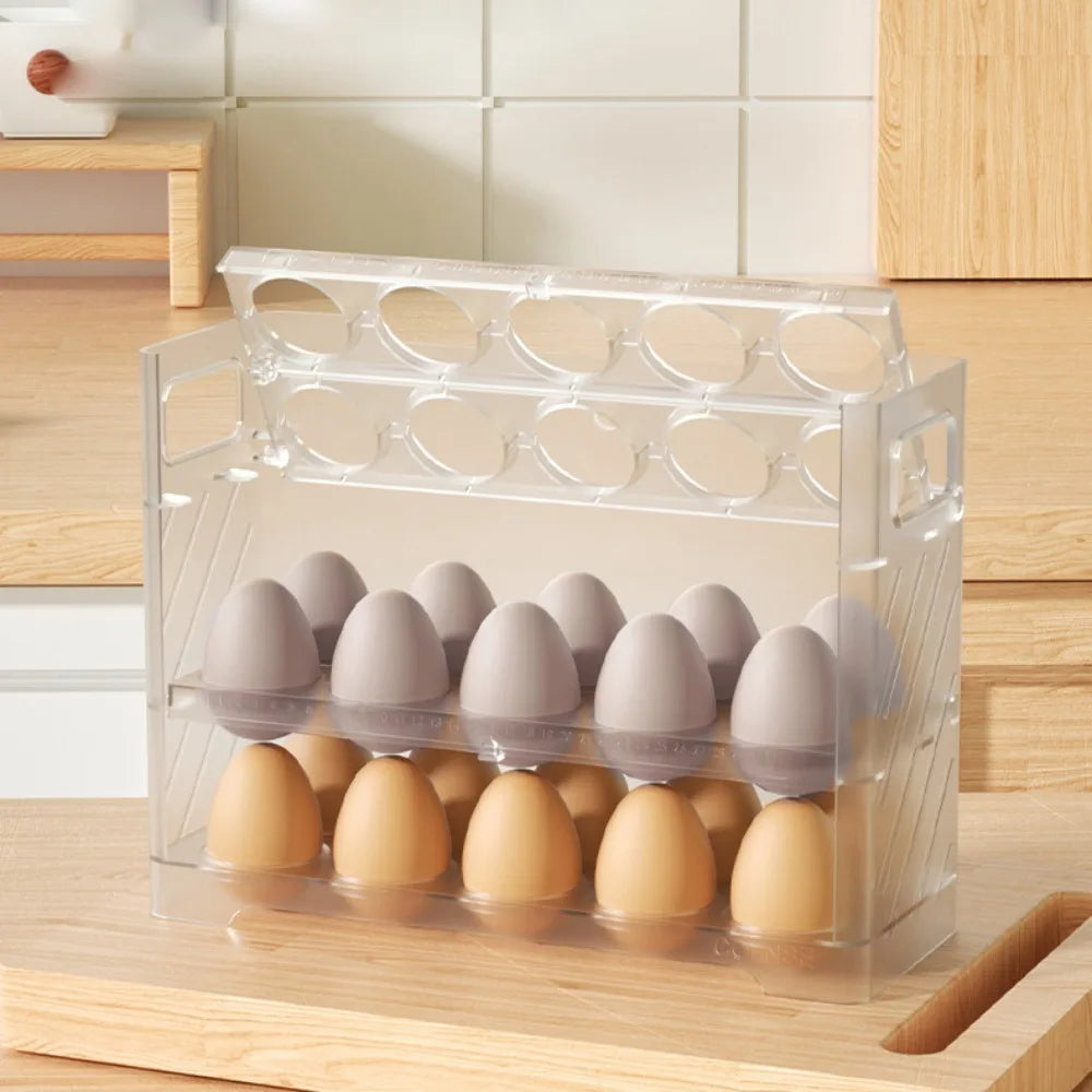 Organizador MultiOvos™ com Tampa Articulada e Capacidade Dupla / Organização e Praticidade para sua Rotina na Cozinha!