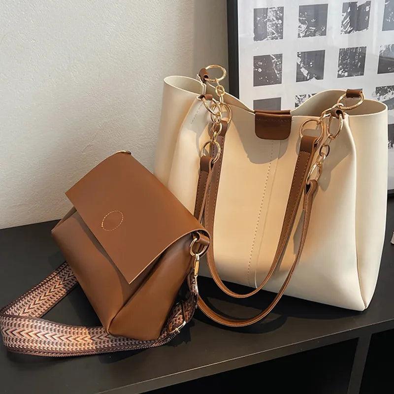 Conjunto de Bolsa de Ombro + Bolsa de Mão Marselha™ Moda Francesa - ModernLar